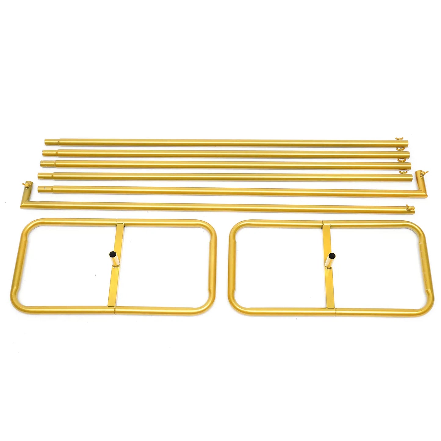 2*2.1M Gold Wedding Arch Door Square Metal Flower Rack with Bases Background Decorative Frame for Wedding Party