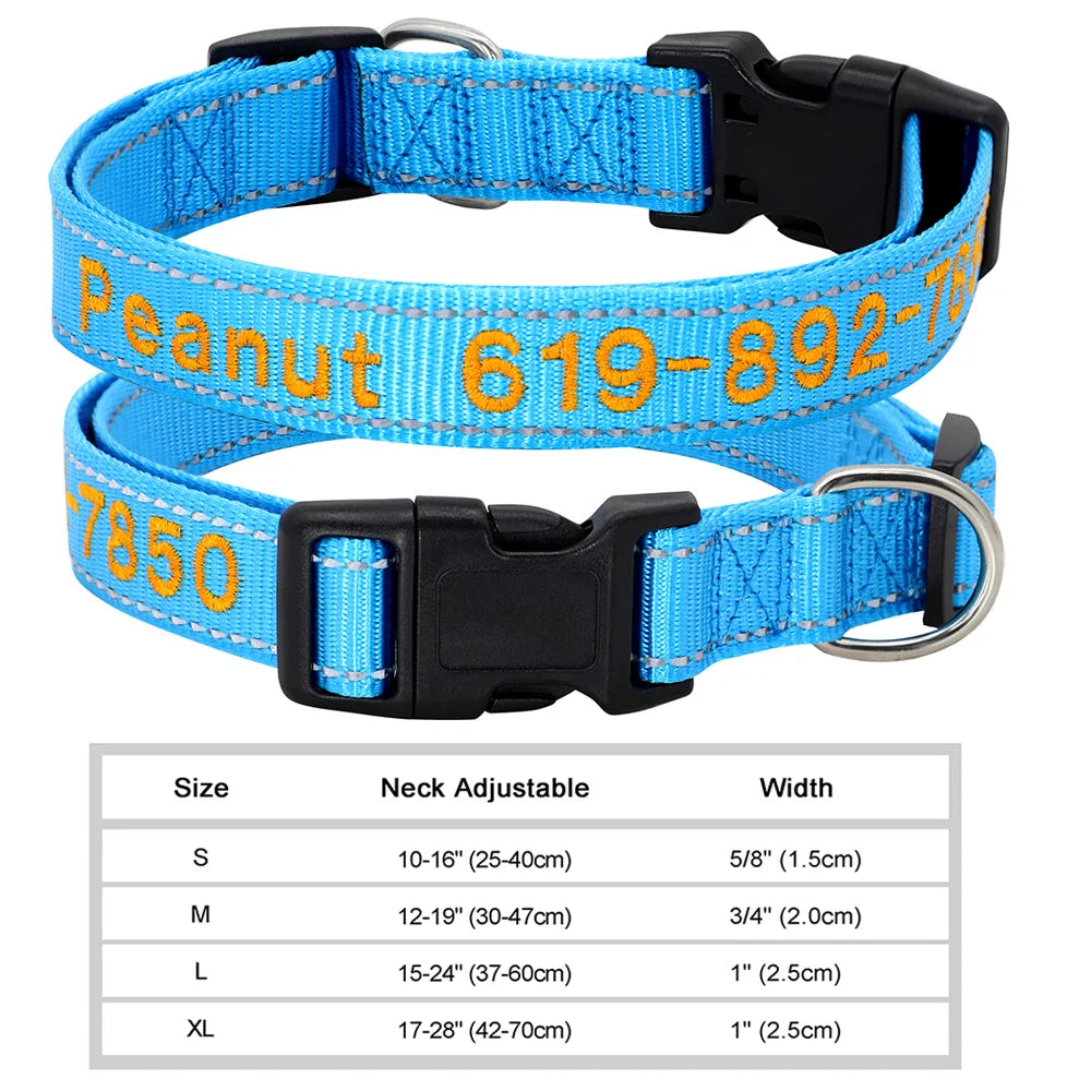 Adjustable Nylon Dog Collar with ID
