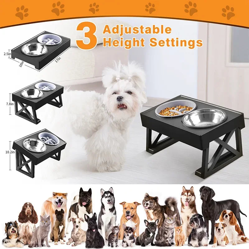 Adjustable Elevated Dog Bowl Stand