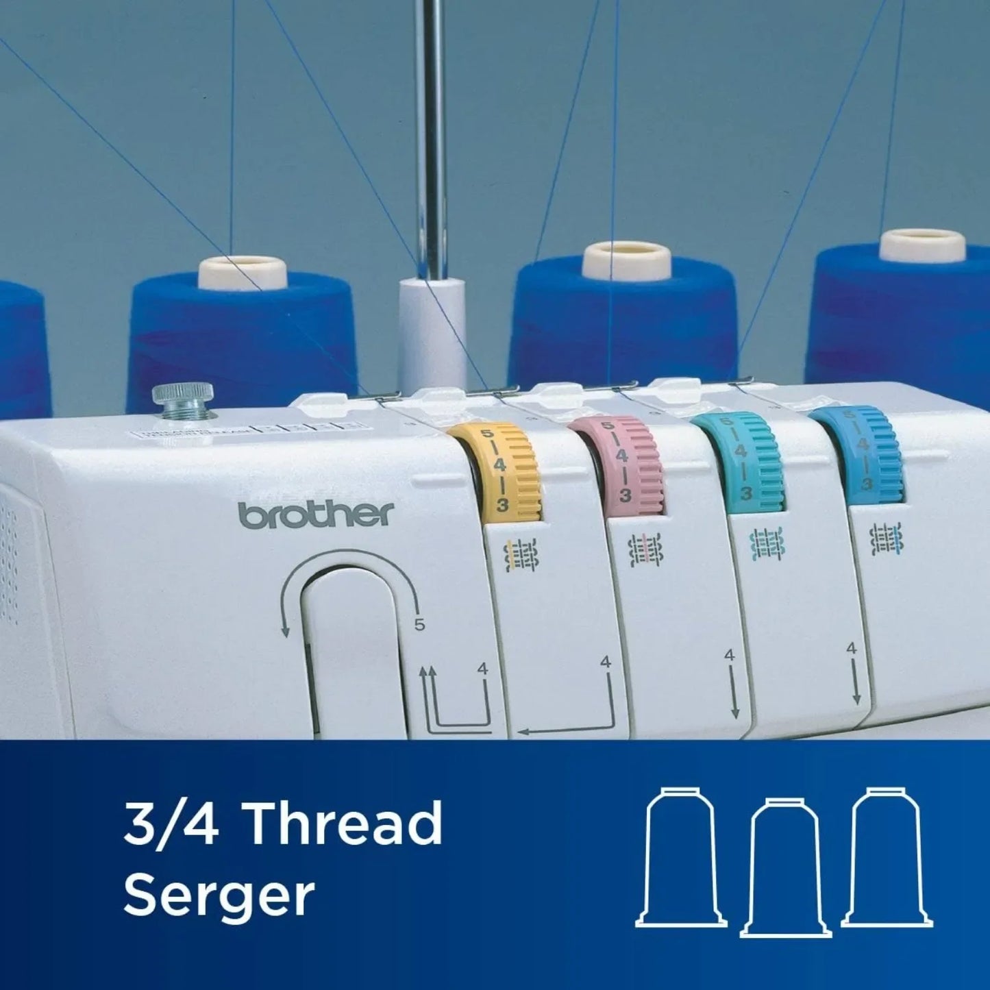 1034D, Heavy-Duty Metal Frame Overlock Machine,1,300 Stitches Per Minute, Removeable Trim Trap, 3 Included Accessory Feet, White