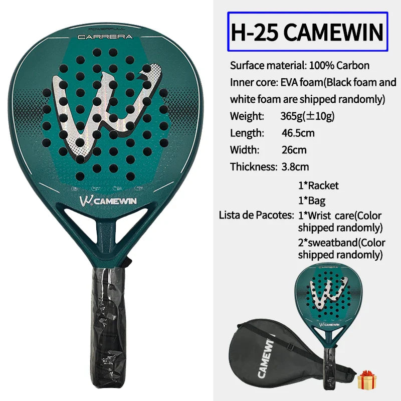 100% Carbon Fiber Padel Racket with EVA Memory Foam Core