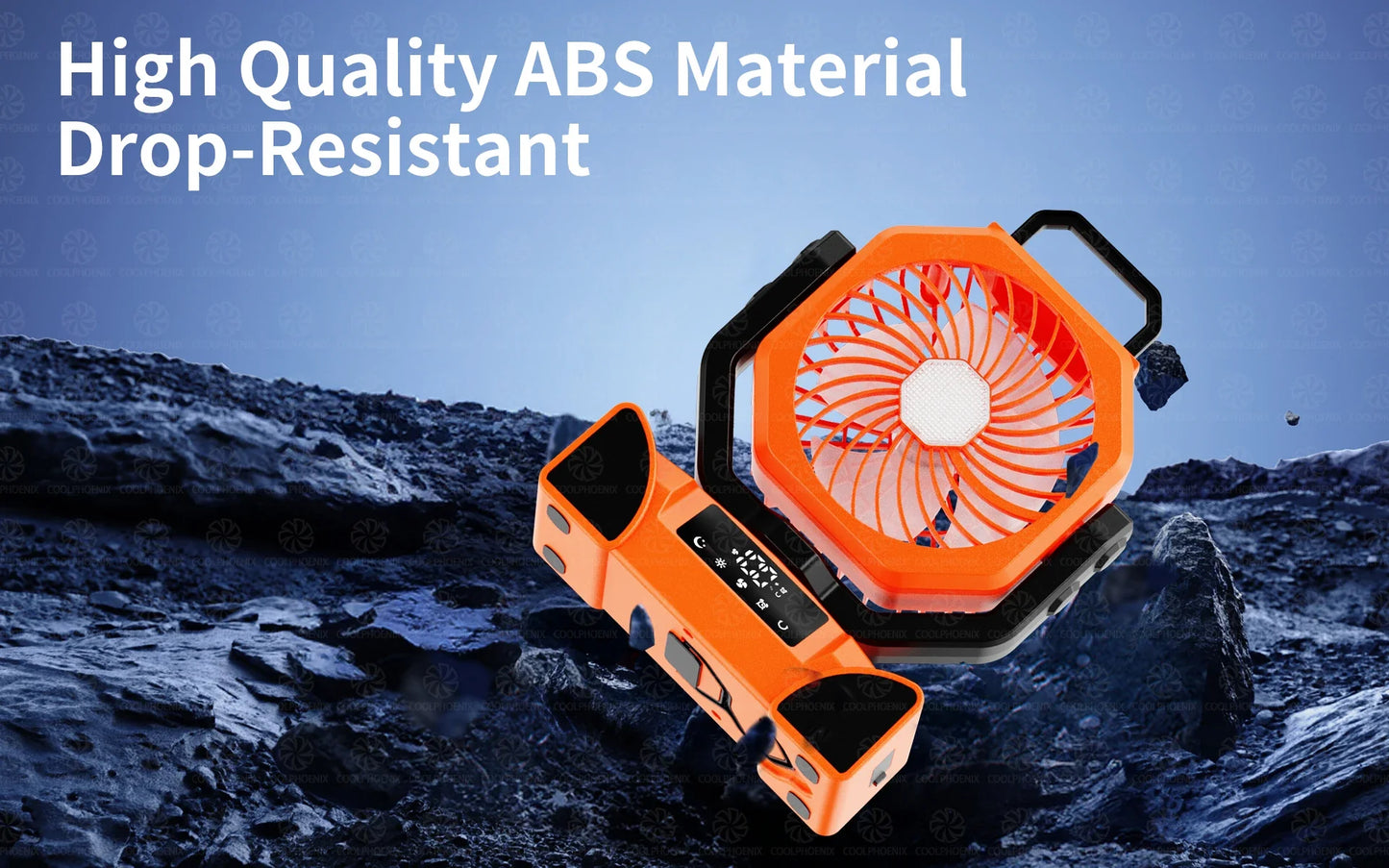 20000mAh Camping Fan Rechargeable Battery Portable Outdoor Fan Wireless Tent Ceiling Fan Air Circulators with Hook and LED Light