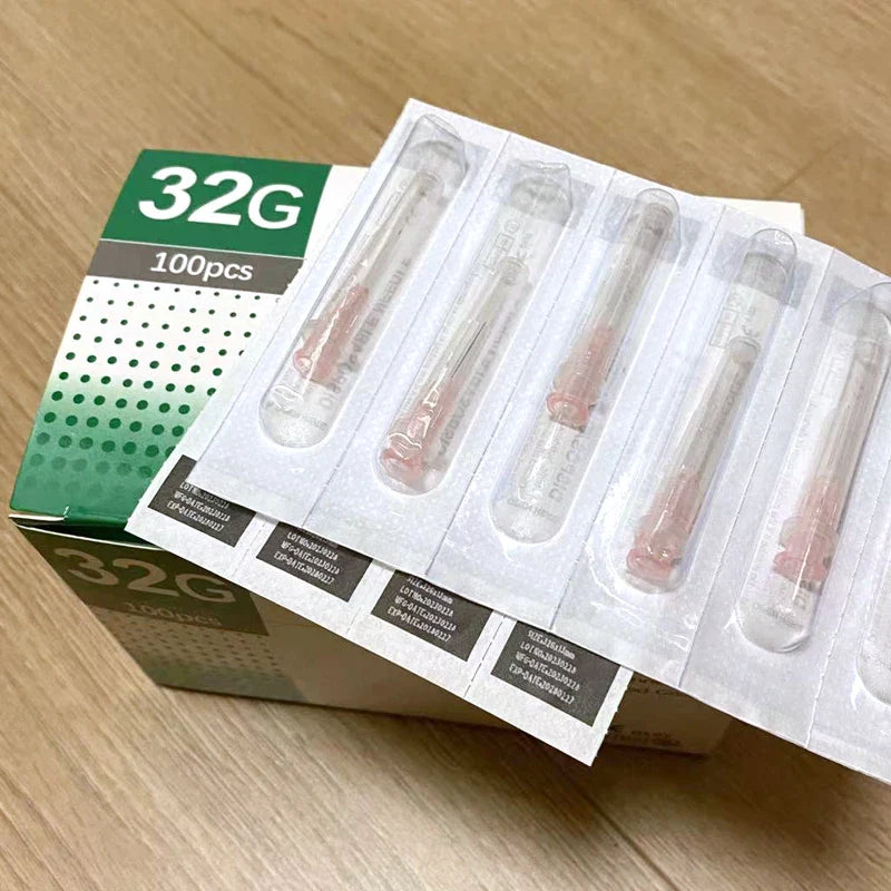 100Pcs 25G 27G 29G 34G 33G 32G 31G 30G Painless Small Superfine Beauty Needle Disposable Injection Piercing Needles 1.5/4/6/13mm