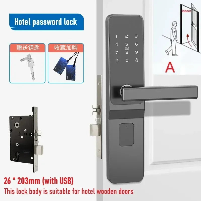 TTlock Hotel Lock Smart Door Lock Password Electronic Door Lock IC Card NFC APP Remote Unlock Homestay Apartment Password Locks