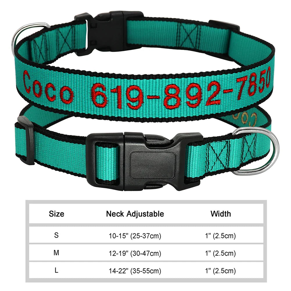 Adjustable Nylon Dog Collar with ID
