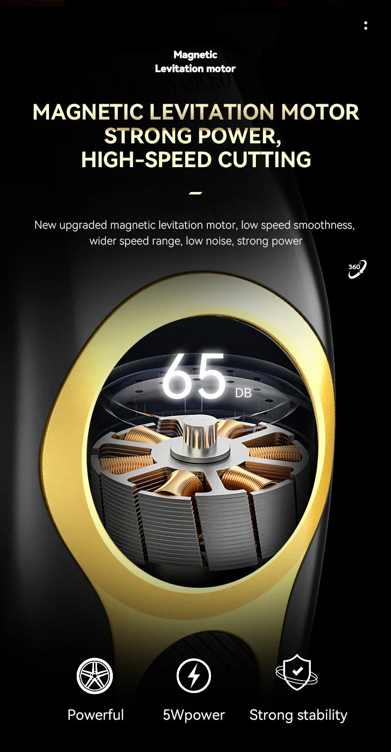 Kemei Professional Hair Clipper Magnetic Levitation Motor 8800 Rpm Charging Base Hair Clipper Men's Hair Clipper KM-2373