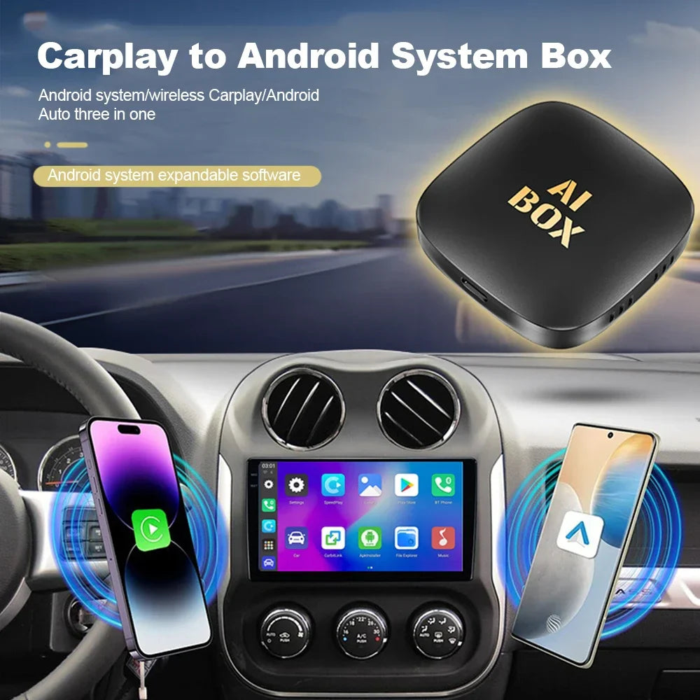2024 Smart Mini Ai Box 2+32GB Android 13 Support Netflix YouTube Wireless CarPly Suitable for 99% of cars with wired Carplay