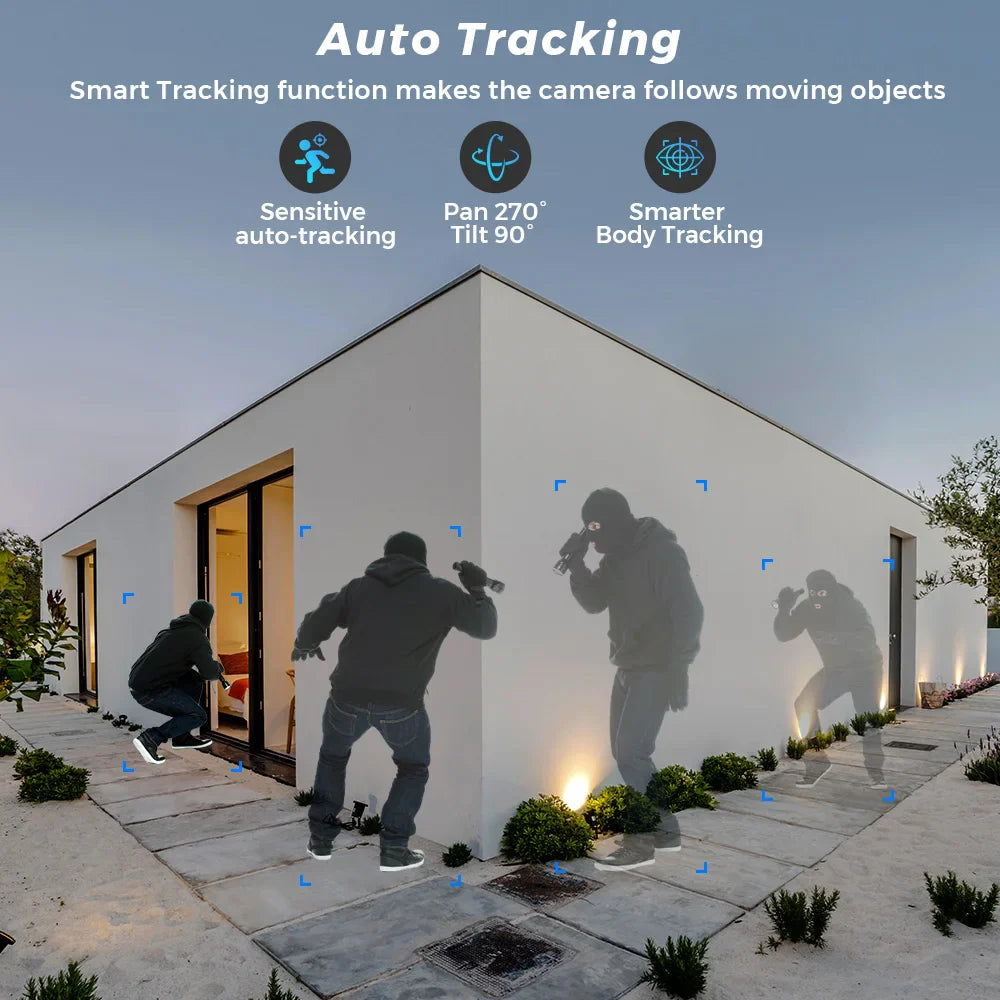 10MP 5K Dual Lens PTZ IP Camera with Dual Screen 8MP Ai Human Detection Auto Tracking Wireless Outdoor Surveillance Camera O-KAM