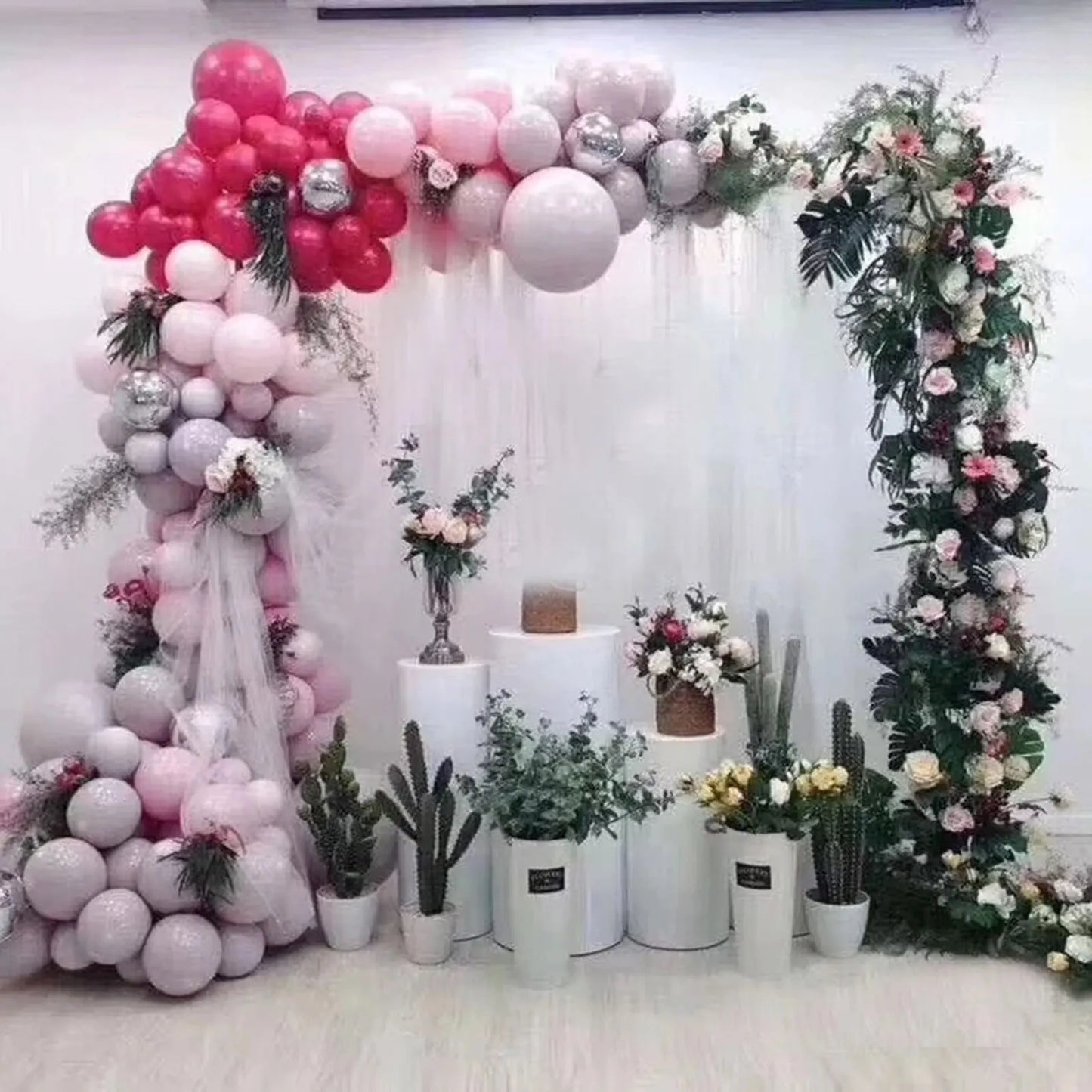 2*2.1M Gold Wedding Arch Door Square Metal Flower Rack with Bases Background Decorative Frame for Wedding Party