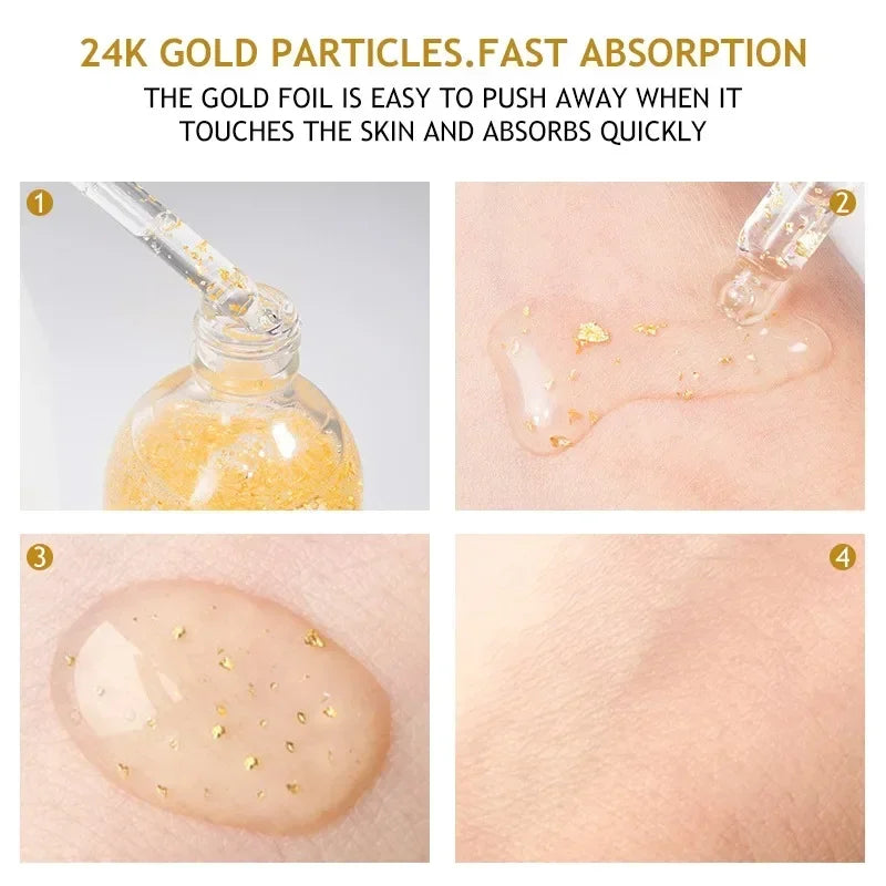 30/100ml 24K Gold Face Serum Shrink Pore Skin Care Nicotinamide Acid Essence Moisturizing Skincare Facial Serum Korean Product