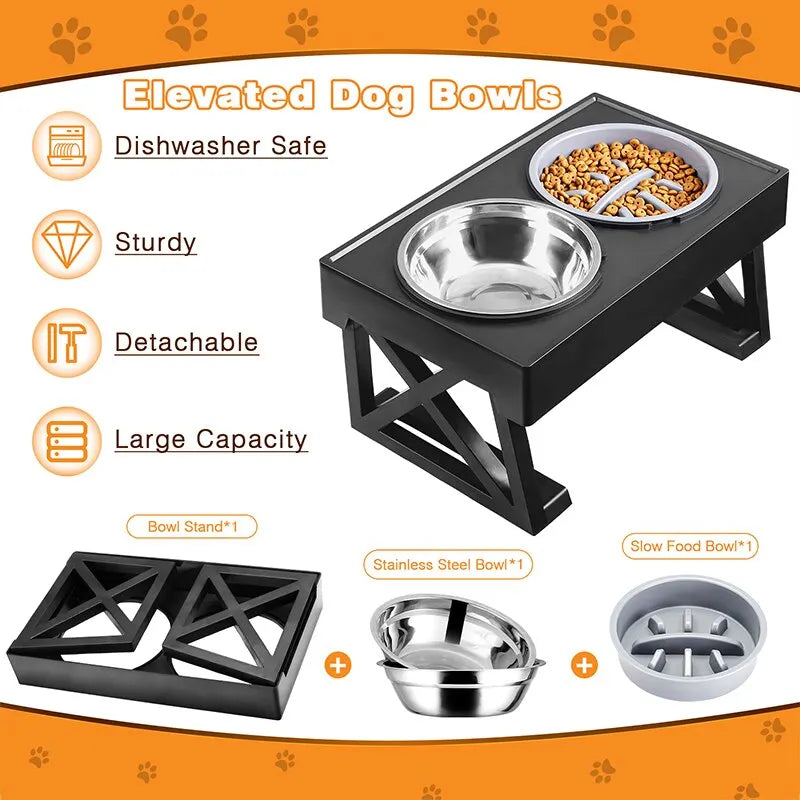 Adjustable Elevated Dog Feeder Bowl