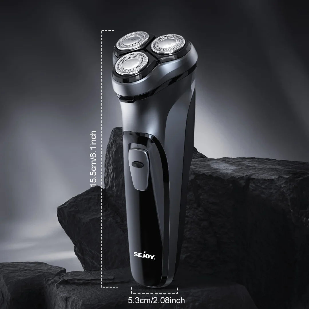 Sejoy Electric Rotary Shaver Razor for Men Type-C Rechargeable Shaving Beard Machine Intelligent Control Travel Lock 100% New