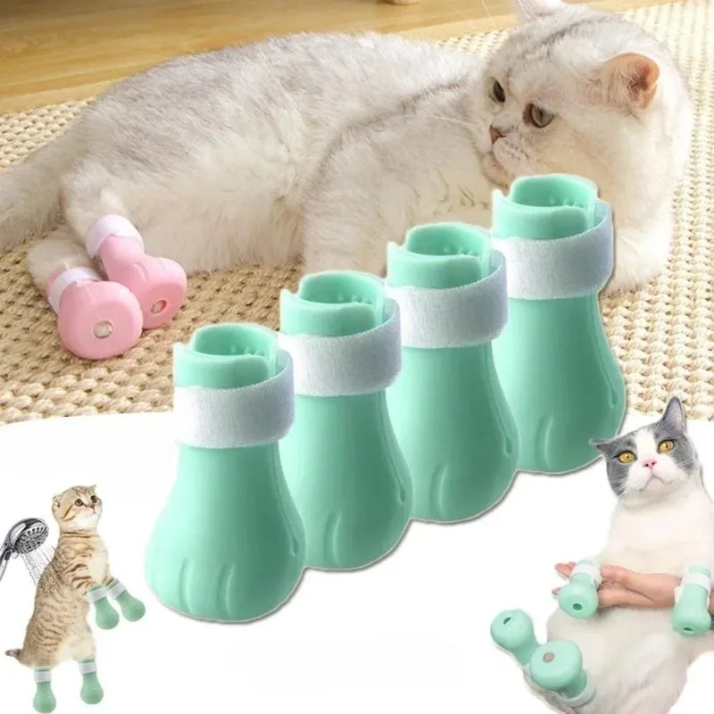 Adjustable Silicone Cat Foot Shoes