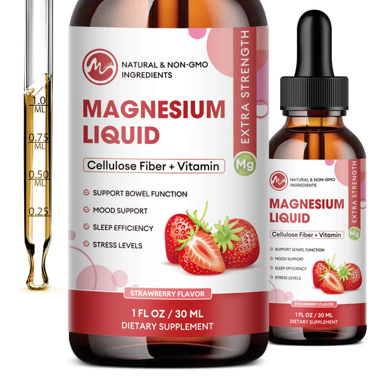 Magnesium Glycinate Liquid Drops - Triple Absorption Supplement, Support Nerves, Nighttime, Heart and Muscles Health Help Sleep