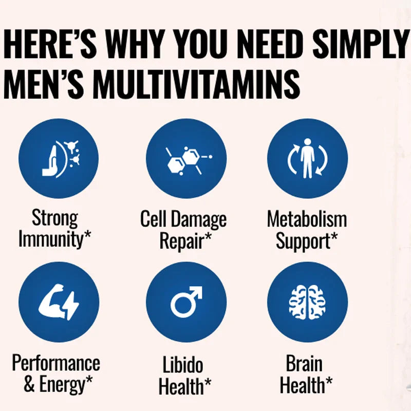 Men's Multivitamin - Eyes, Brain, Skin, Heart, Immune Boost