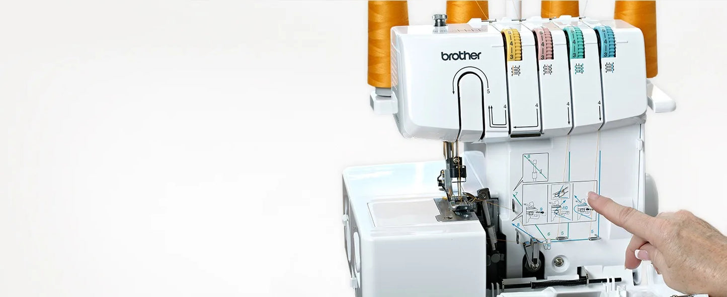 1034D, Heavy-Duty Metal Frame Overlock Machine,1,300 Stitches Per Minute, Removeable Trim Trap, 3 Included Accessory Feet, White