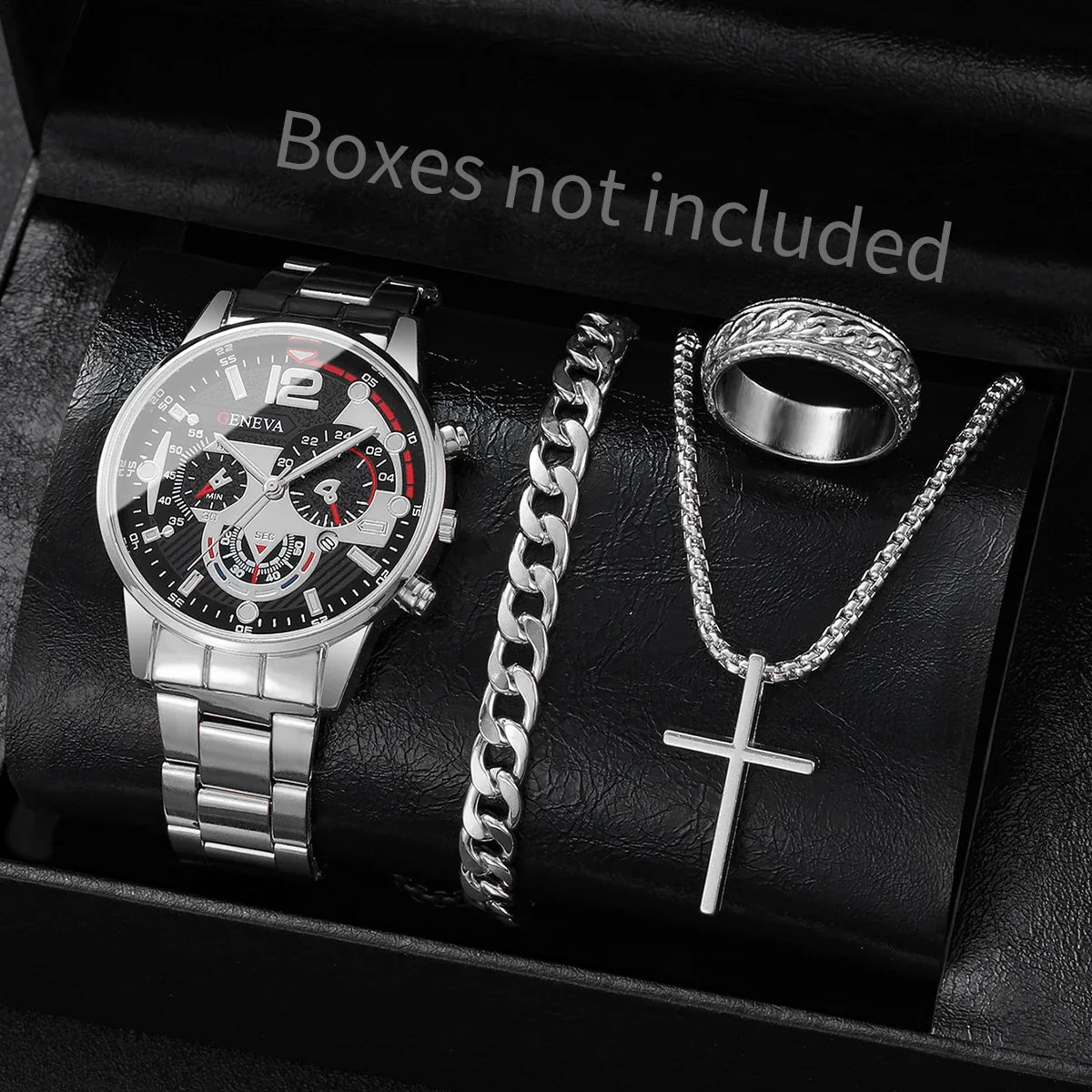 4PCS Men Business Watches Set Fashion Analog Quartz Watch for Mens Clock Reloj Hombre（Without Box）