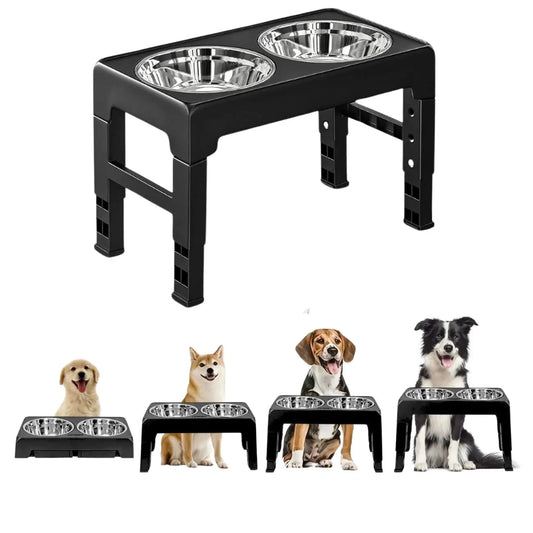 Adjustable Raised Dog Feeder Bowls