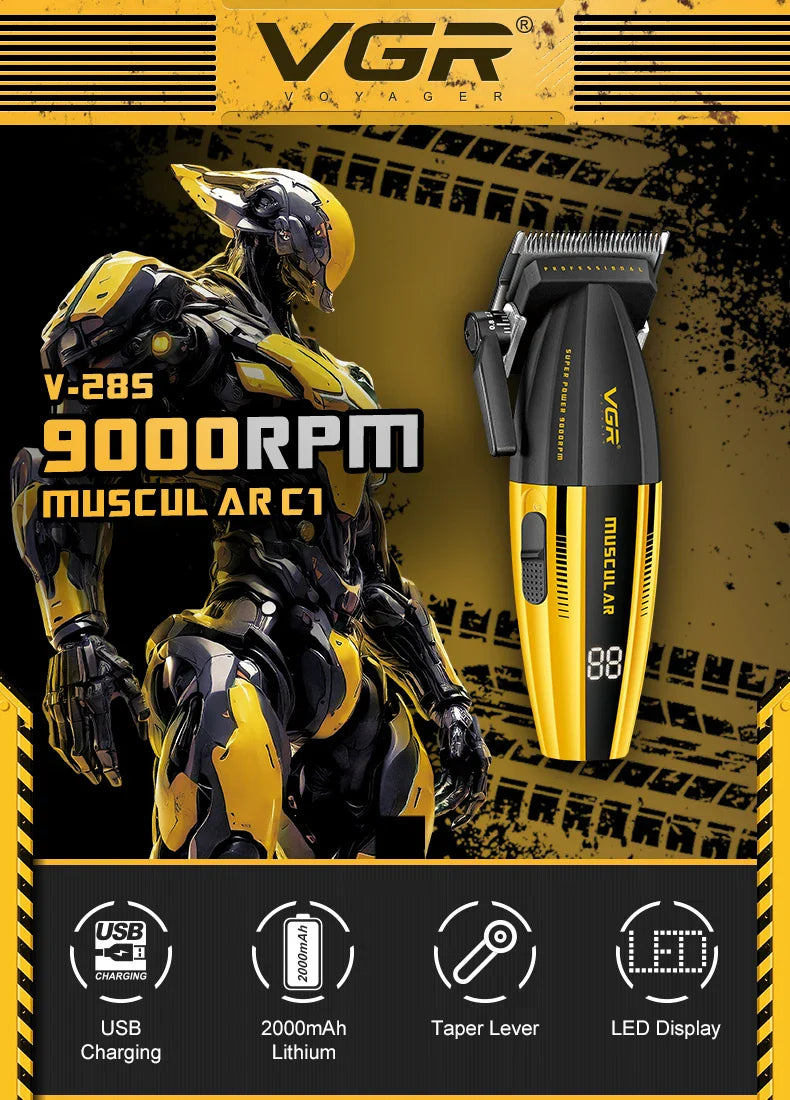 VGR Hair Clippers Professional Hair Trimmer Barber Clippers 9000 RPM Hair Cutting Machine Adjustable Trimmer for Men V-285 V-003