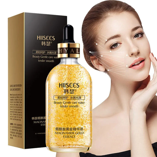 30/100ml 24K Gold Face Serum Shrink Pore Skin Care Nicotinamide Acid Essence Moisturizing Skincare Facial Serum Korean Product