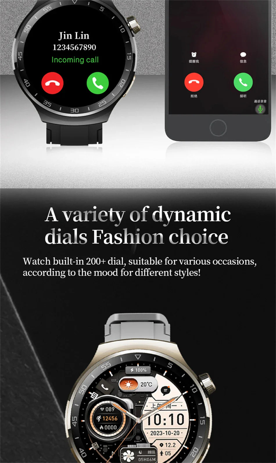 Ola Esporte For GT3 Pro Smart Watch Men 390*390 HD Screen Heart Rate Bluetooth Calls IP67 Waterproof Sport SmartWatch DIY Faces