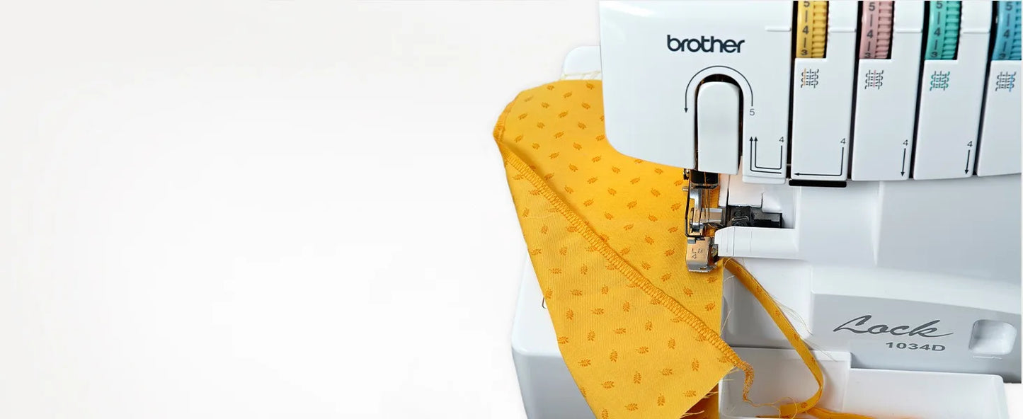 1034D, Heavy-Duty Metal Frame Overlock Machine,1,300 Stitches Per Minute, Removeable Trim Trap, 3 Included Accessory Feet, White