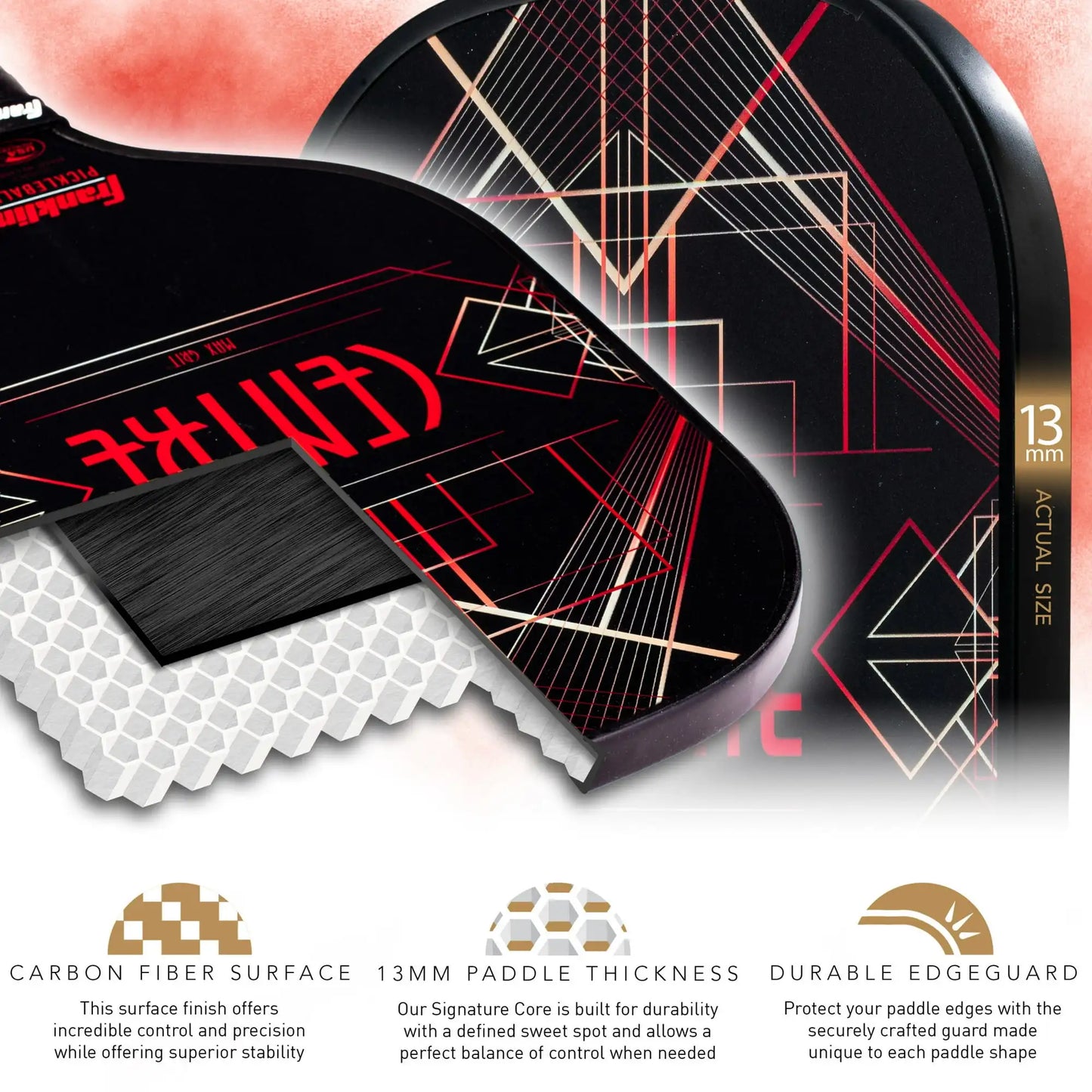 13Mm Franklin Sports Carbon Core Pickleball Paddle