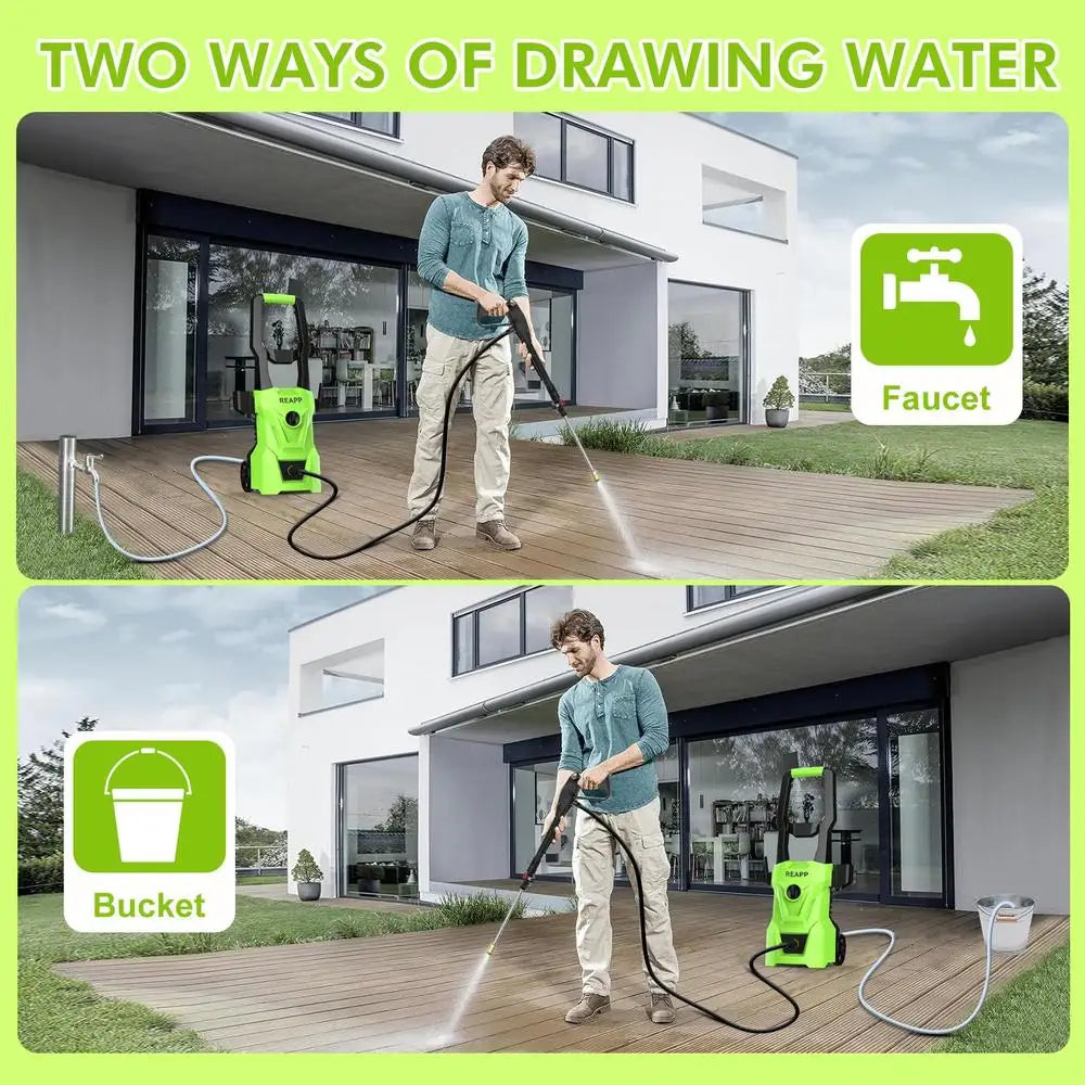 3000 PSI Electric Pressure Washer with Foam Cannon and 4 Quick Connect Nozzles High Pressure Cleaning Machine Cars Outdoor