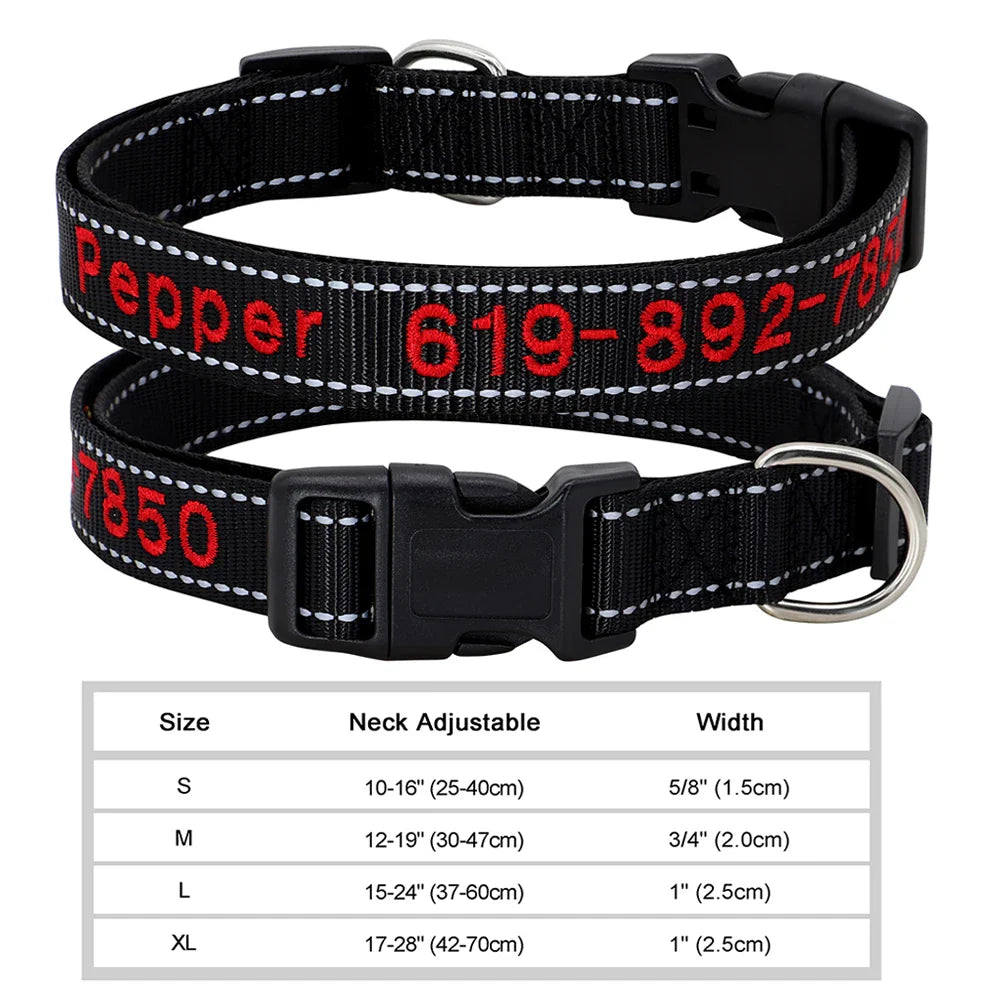 Adjustable Nylon Dog Collar with ID