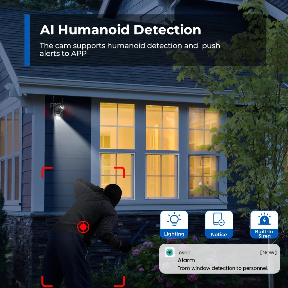 10MP 5K Dual Lens PTZ IP Camera with Dual Screen 8MP Ai Human Detection Auto Tracking Wireless Outdoor Surveillance Camera O-KAM