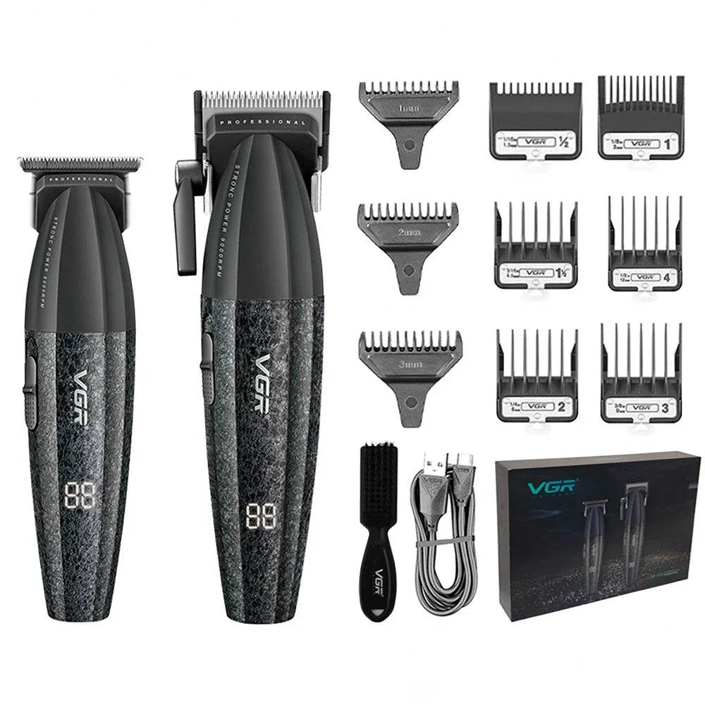 VGR Hair Trimmer Professional Electric Hair Clipper Barber Hair Cutting Machine 9000 RPM Haircut Metal Trimmer for Men V-640