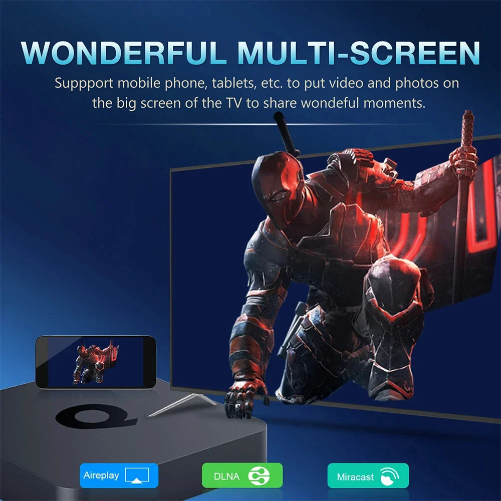 128GB Q1 Android 14 TV Box AllwinnerH313 Quad Core Global Version Smart Streaming Media Player 2.4G&5G Wifi BT 4K Set Top Box