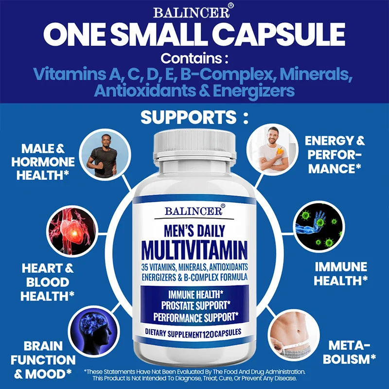 Men's Multivitamin - Eyes, Brain, Skin, Heart, Immune Boost