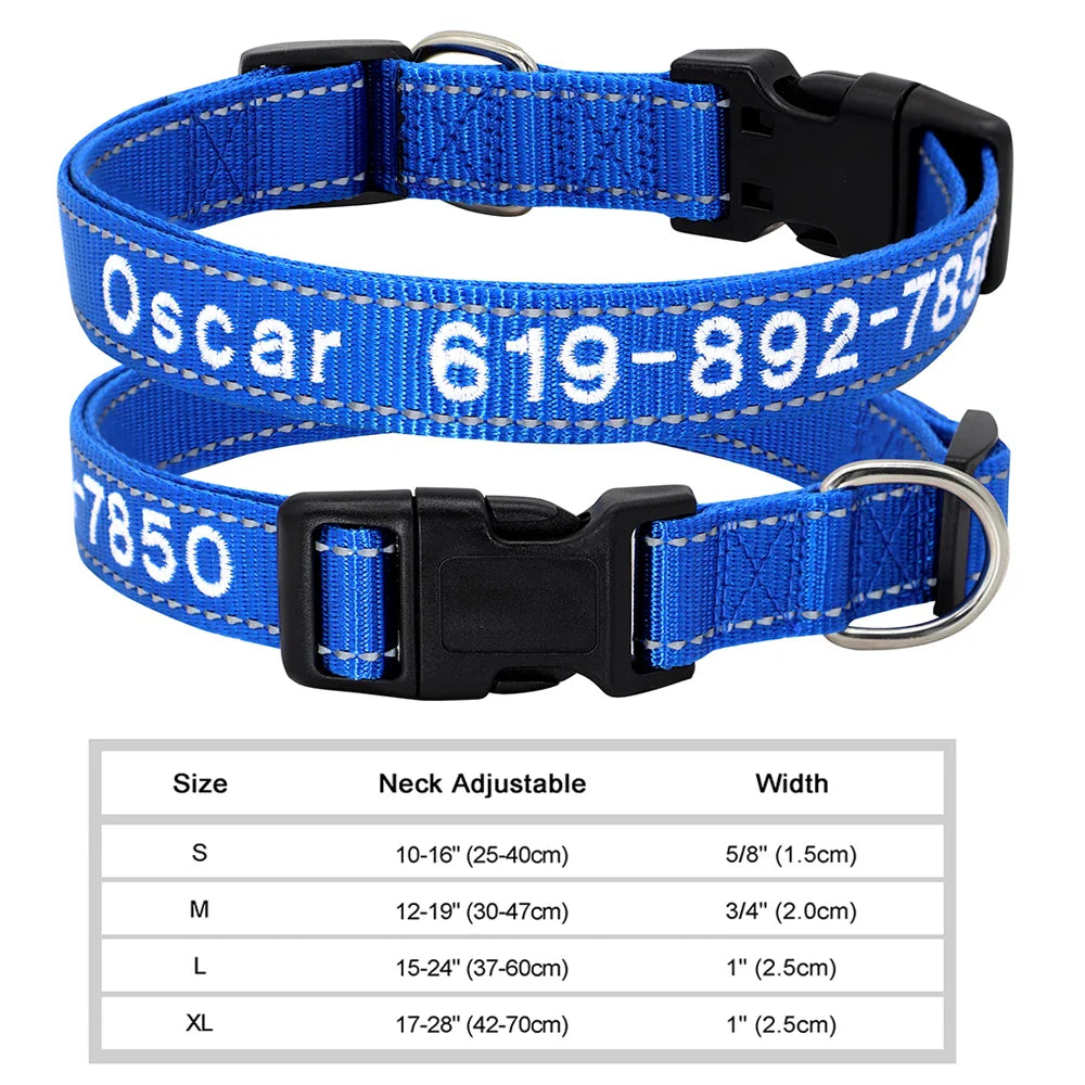 Adjustable Nylon Dog Collar with ID