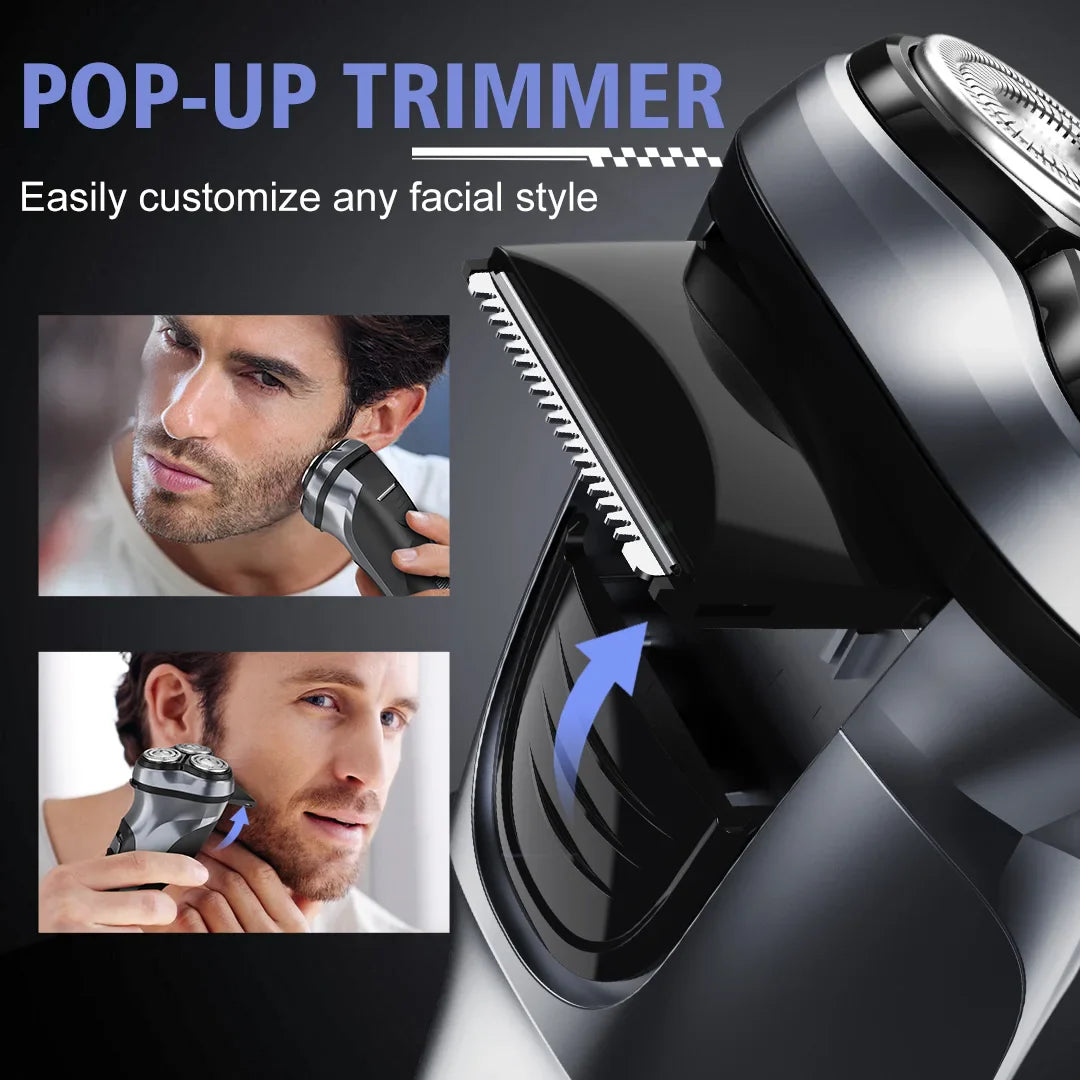 Sejoy Electric Rotary Shaver Razor for Men Type-C Rechargeable Shaving Beard Machine Intelligent Control Travel Lock 100% New