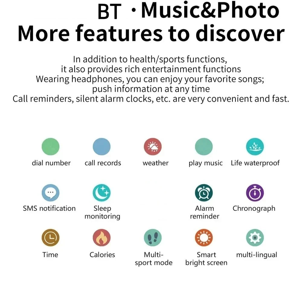 LAXASFIT New Smart Watch 1.73 inch Color Screen Full Touch Custom Dial Bluetooth Call Men Women Smart Watch Android IOS