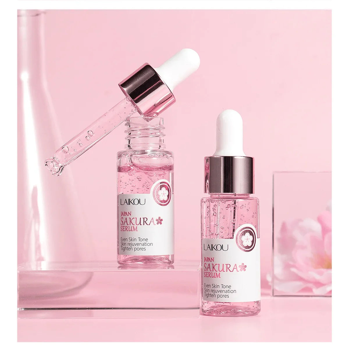 Sakura Whitening Face Serum Anti Aging Fade Fine Lines Tighten Pores Improve Melanin Pigment Dull Moisturizer Brighten Skin Care