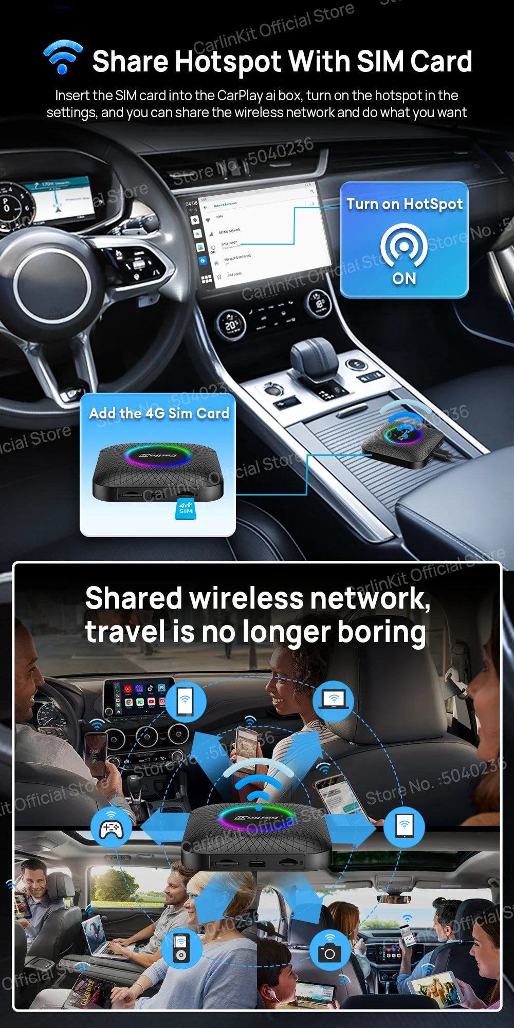 2025  CarlinKit CarPlay AI Box Android 13.0 SM6225 QCM6125 Android Auto Wireless CarPlay Adapter 2.4+5GGPS 64G 128G FOTA Upgrade