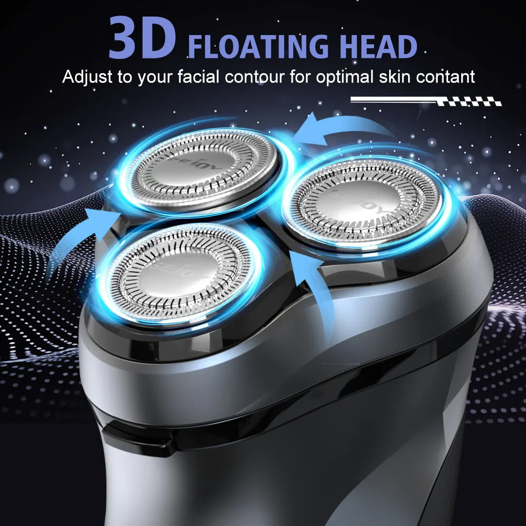 Sejoy Electric Rotary Shaver Razor for Men Type-C Rechargeable Shaving Beard Machine Intelligent Control Travel Lock 100% New