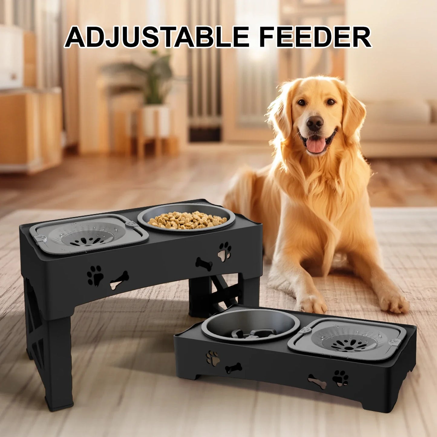 Adjustable 3-in-1 Dog Feeder Bowl