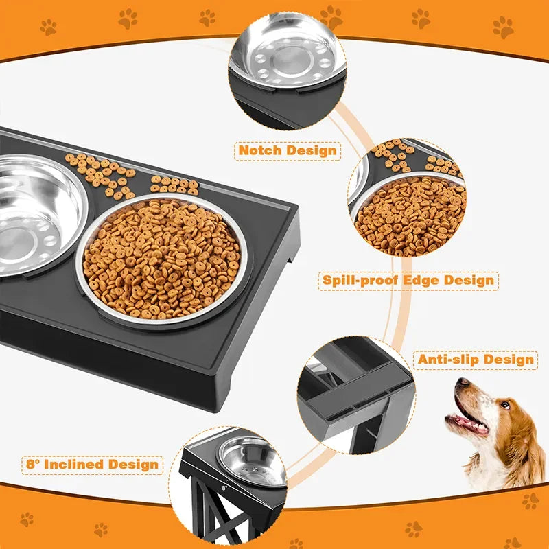 Adjustable Elevated Dog Feeder Bowl