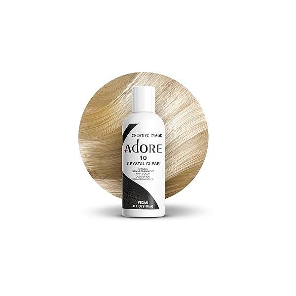 Adore Semi Permanent Hair Color - Vegan and Cruelty-Free Clear Hair Dye - 4 Fl Oz - 010 Crystal Clear (Pack of 1)