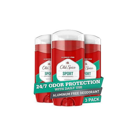 Old Spice Aluminum Free Deodorant for Men, 24/7 Odor Protection, Eliminates Odors with Lasting Freshness, High Endurance, Sport Scent, 3 oz (Pack Of 3)
